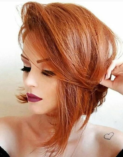 Short Copper Red Haircuts for Thin Hair-27