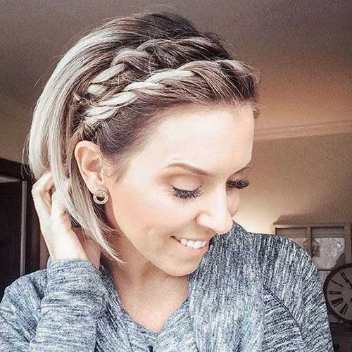 Easy Braided Crown Updos for Short Hair-6