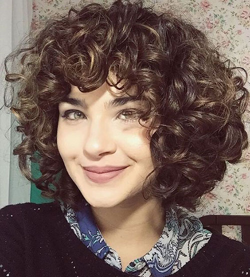 Short Curly Hair with Bangs